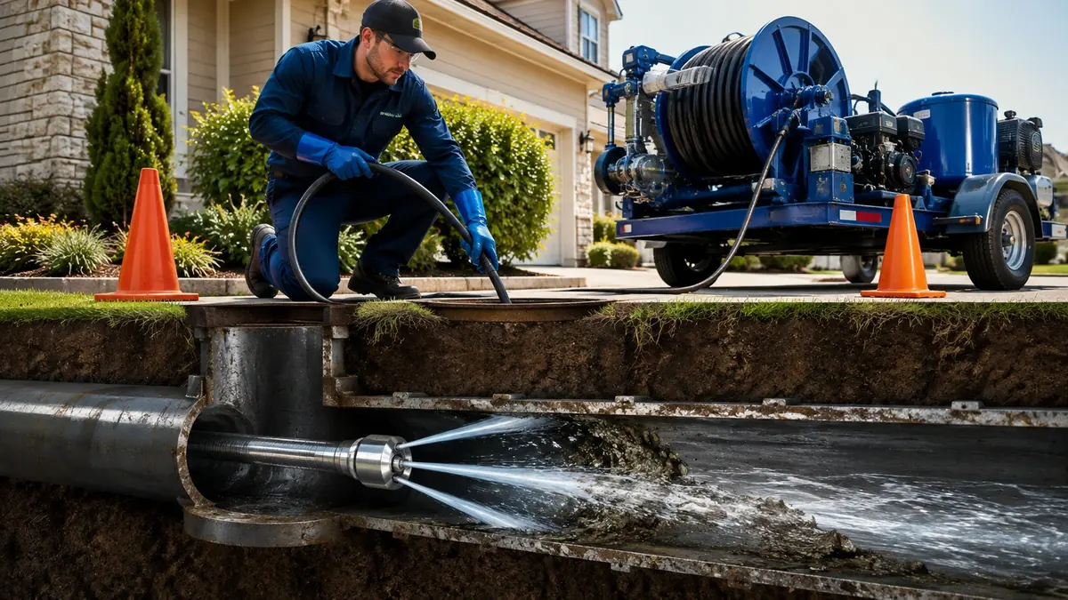 Main Sewer Line Hydro Jet Cleaning in Spring Valley
