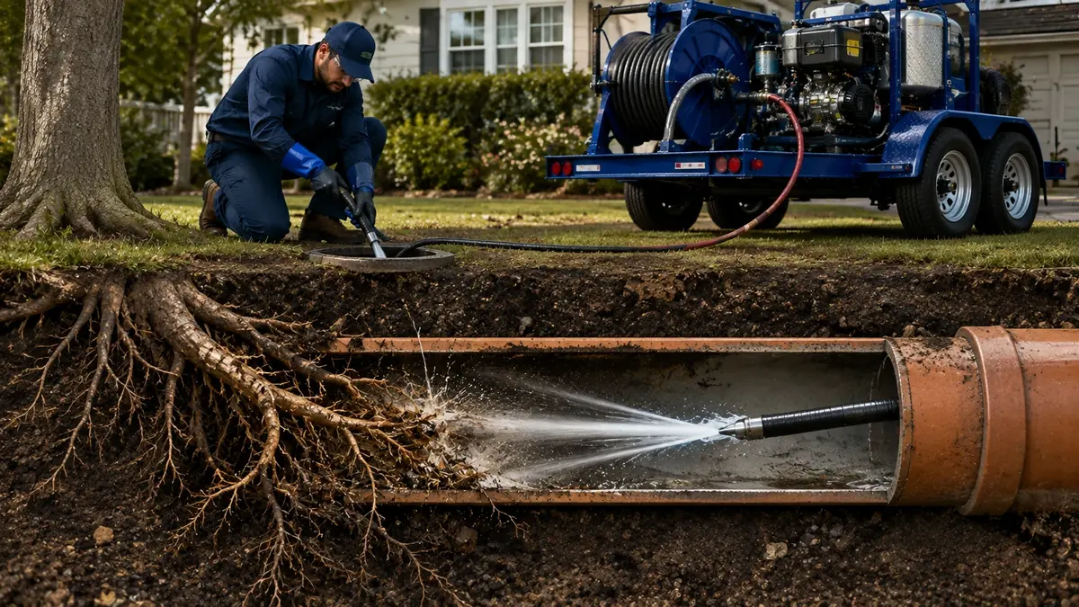 Tree Root Removal with Hydro Jetting in Spring Valley